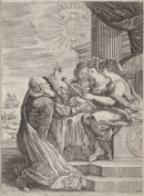 Галилей перед музами, Гравюра Стефано делла Белла (1610-1664).