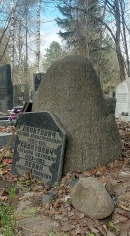Могила М.А. Леонтовича, его жены и зятя М.Л. Левина на Кунцевском кладбище. Фото В.Е. Фрадкина. 12.04.2024