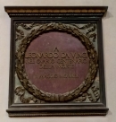 Мемориальная доска Леонардо да Винчи в базилике Санта Кроче во Флоренции. Фото В.Е. Фрадкина, 2019