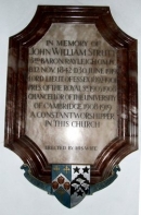 Меморила лорда Рэлея в церкви поместья Terling, Braintree District, Essex, England. Источник: https://www.findagrave.com/memorial/98251162/john-william-strutt/photo