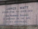 Мемориальная надпись, посвященная Дж. Уатту в Гриноке