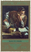 Архимед. Марка по картине Доменико Фетти.